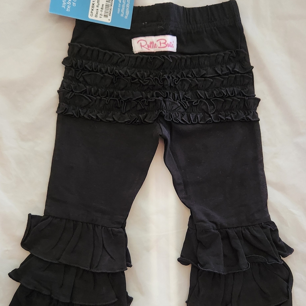 Ruffle Butts Charcoal Ruffle Leggings for Kids